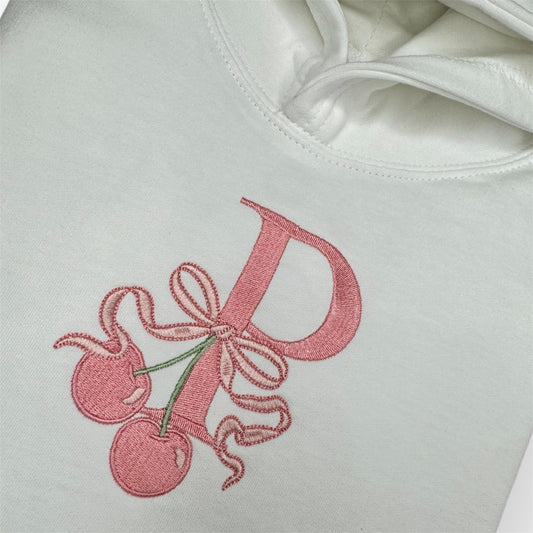 Adults Initial Cherry Hoodie