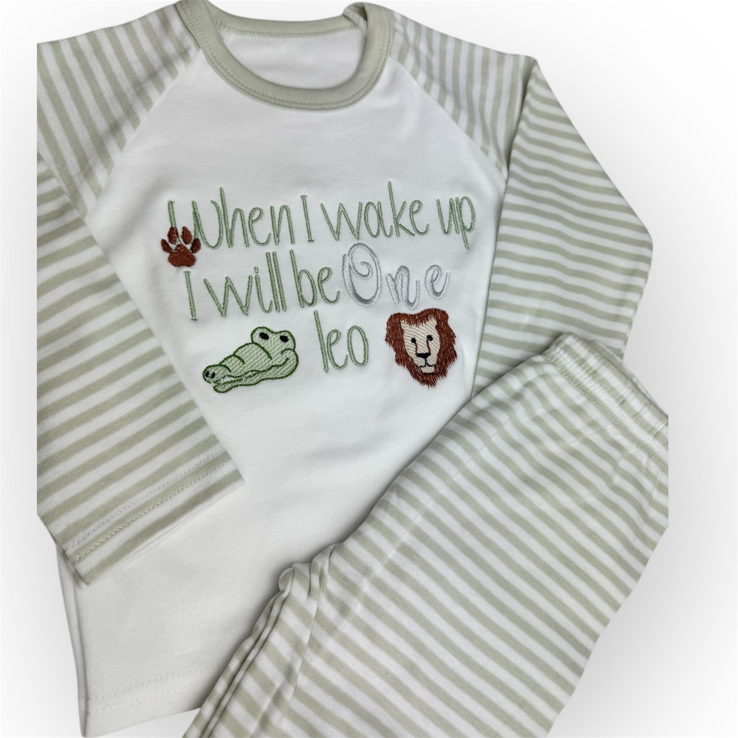 Safari Animal Birthday Embroidered Nightwear