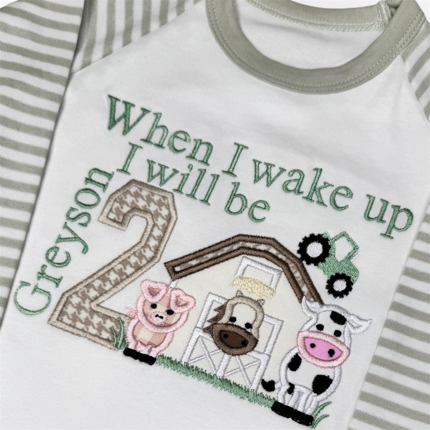Farm Animals Appliqué Birthday Pjyamas
