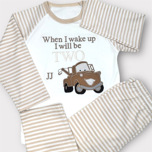 Cars Mater Appliqué Birthday Pjyamas