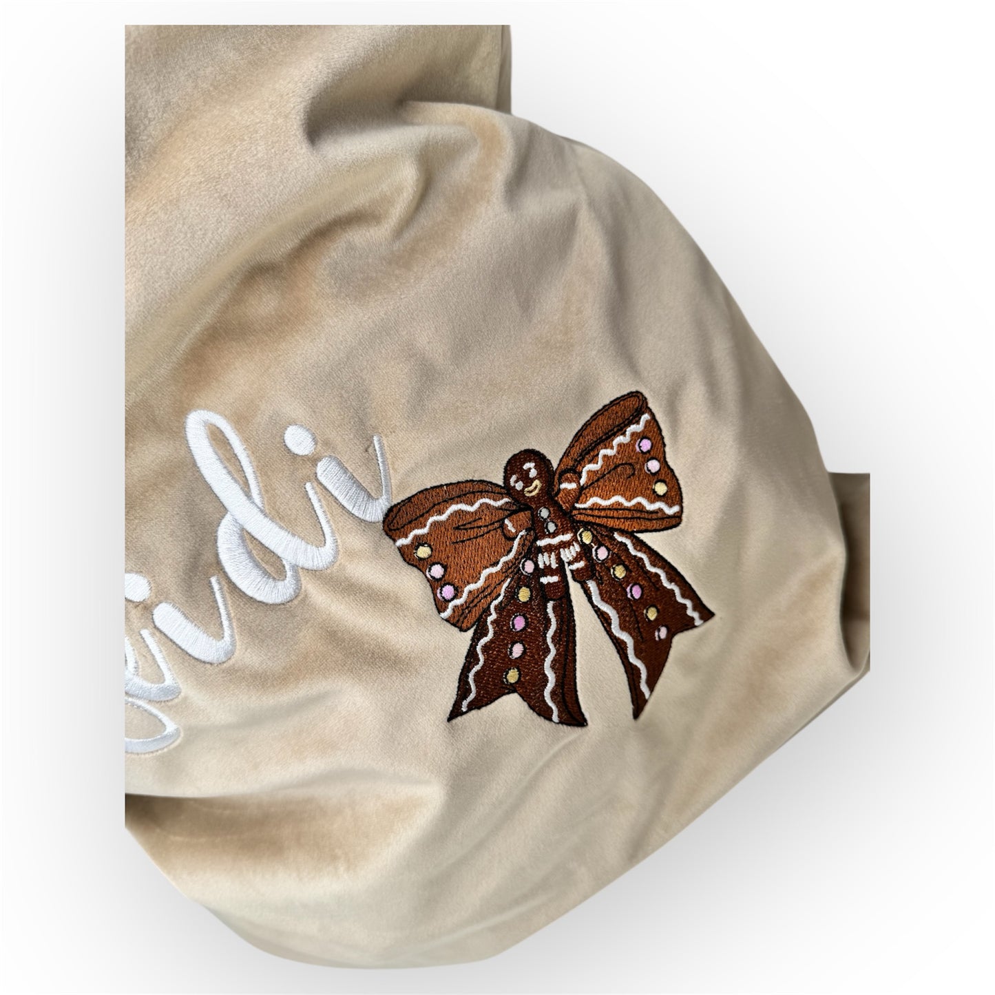 Christmas Gingerbread Bow Sack