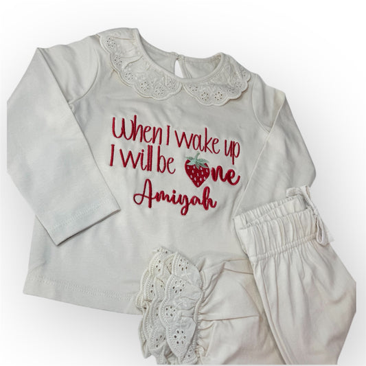 Frill Strawberry Birthday Pjyamas