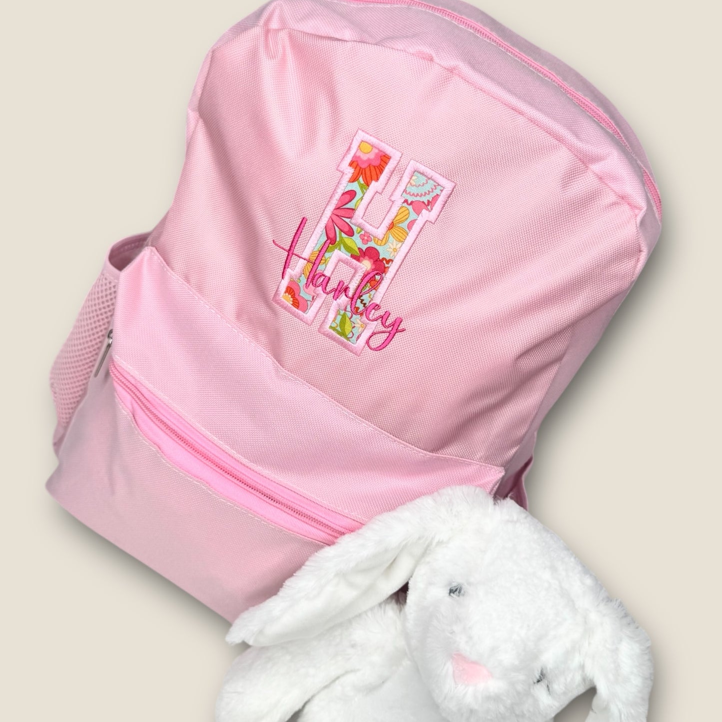 Personalised Initial Applique Flower Backpack