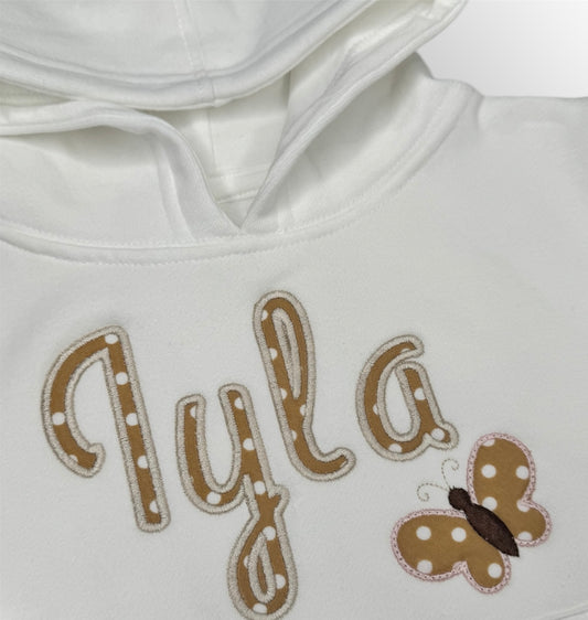 Appliqué Personalised Butterfly Hoodie