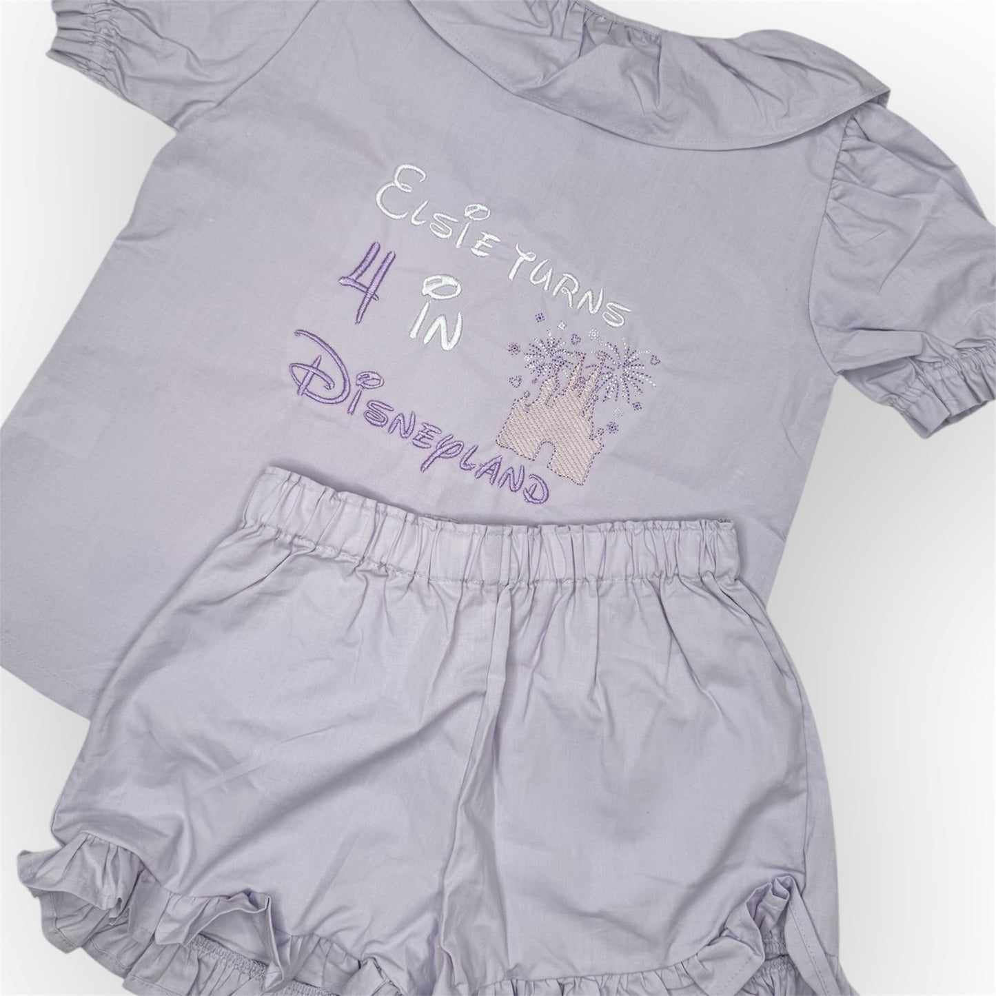 Custom Design Frill Linen Top And Shorts Pjyamas