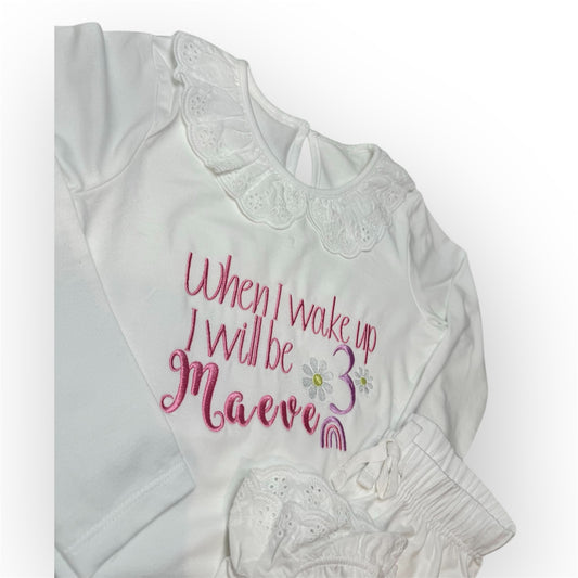 Frill Flowers And Rainbows Birthday Pjyamas