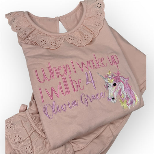 Frill Unicorn Birthday Pjyamas