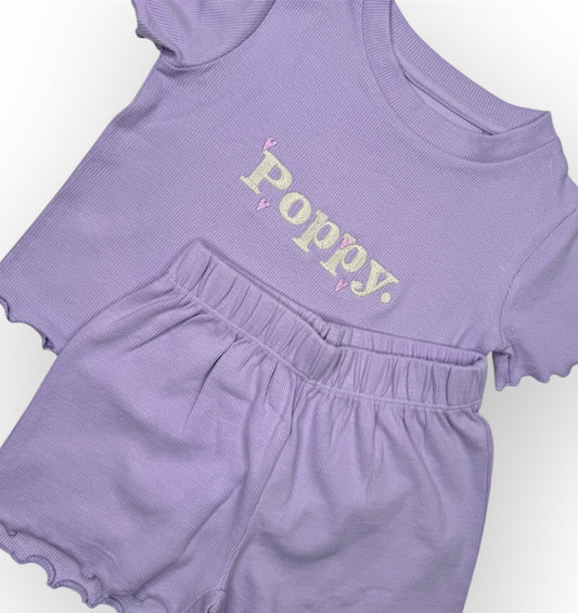 Ribbed Top And Shorts Personalised