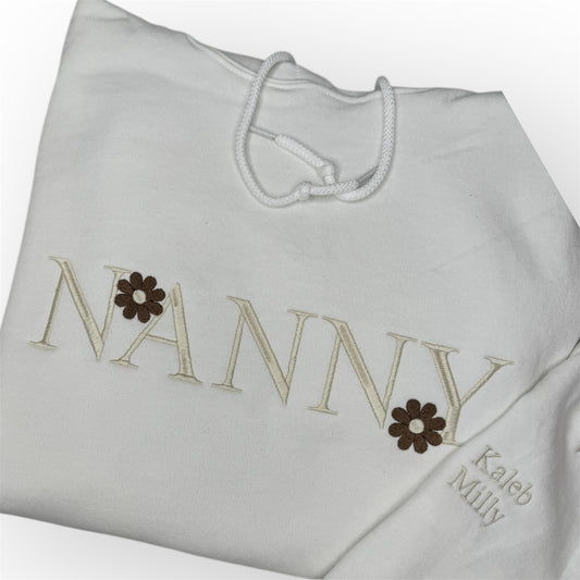 NANA/NANNY Personalised Embroidered Hoodie