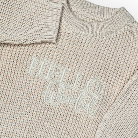 Hello World Knitted Romper