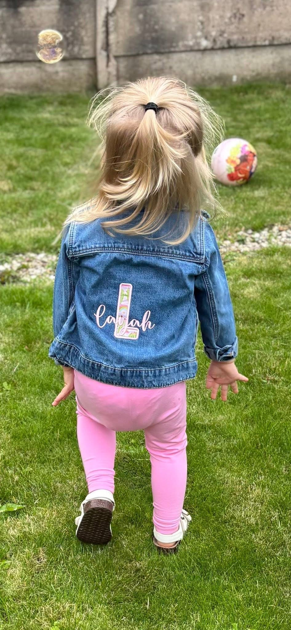 Personalised Denim Jacket Heart Pockets