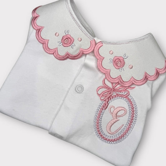 Rose Personalised Sleepsuit Collar