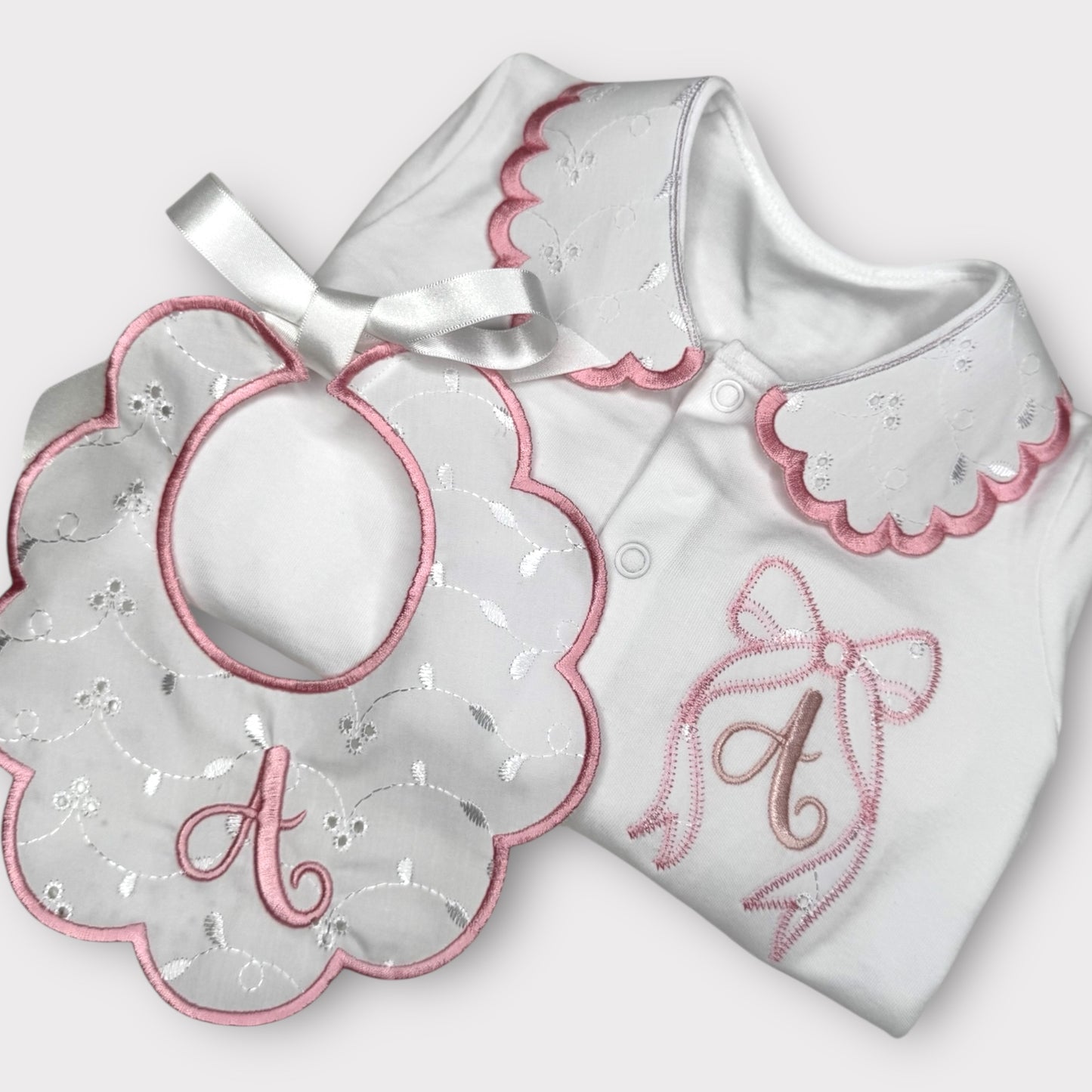 Bow Personalised Sleepsuit Collar