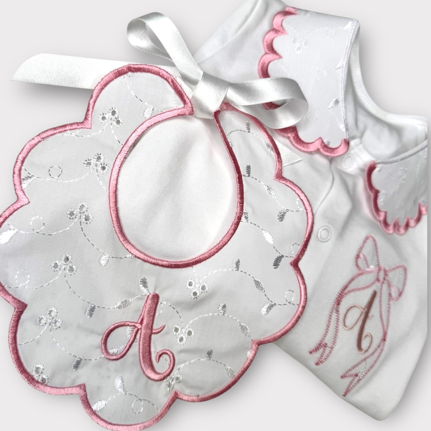 Bow Personalised Sleepsuit Collar