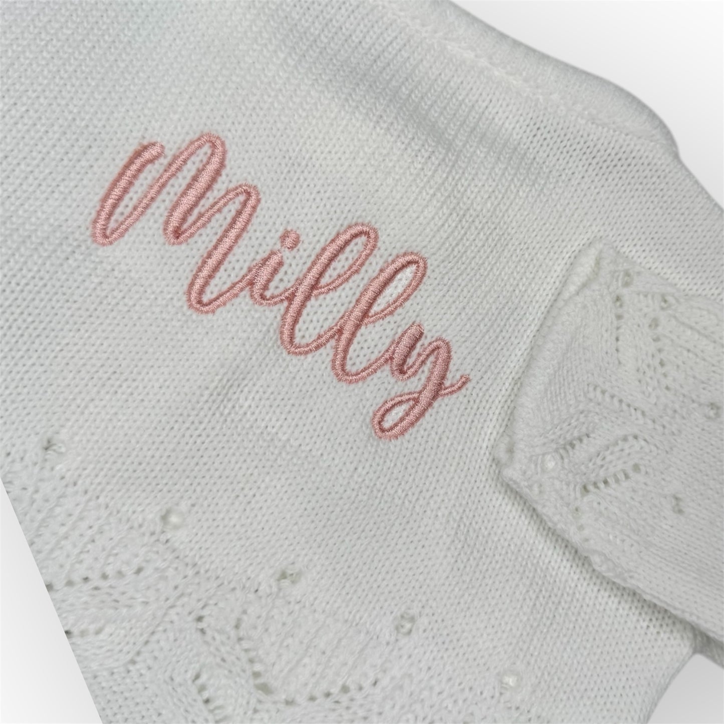 Mini White Bow Cardigan Personalised