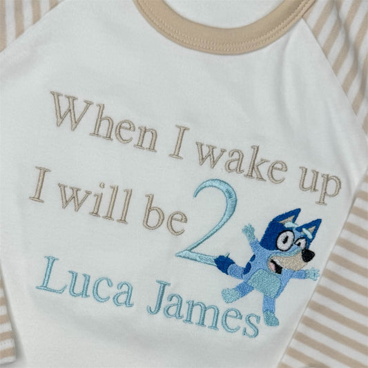 Blue Birthday Embroidered Nightwear