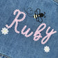 Personalised Denim Jacket Heart Pockets