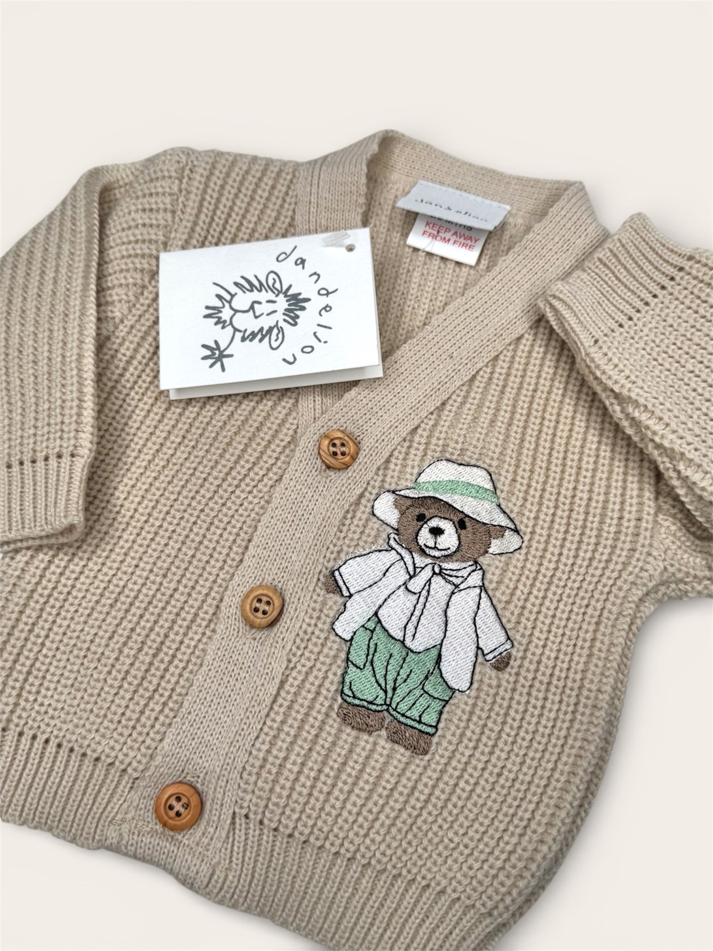 Personalised Baby Dandelion Cardigan