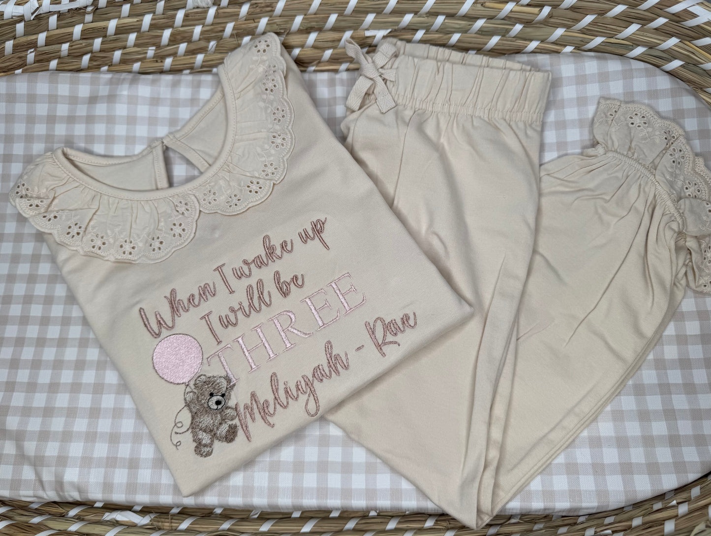 Frill Teddy Bear Balloon Birthday Pjyamas