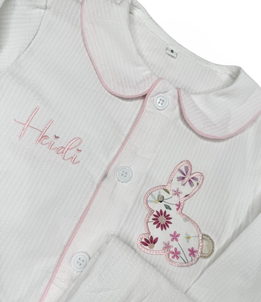 Frill Bunny Flower Personalised Pjyamas