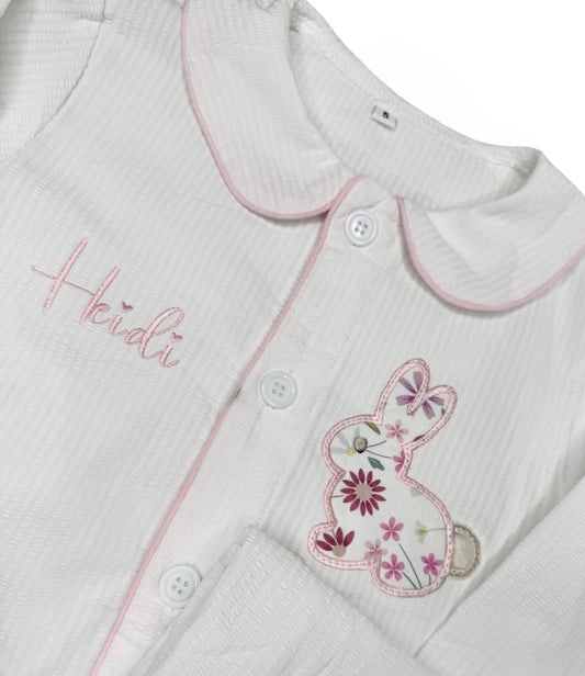 Frill Bunny Flower Personalised Pjyamas