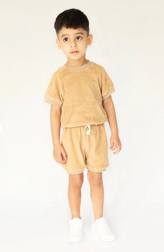 Towelling Cotton Summer Top And Shorts Set