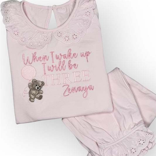 Frill Teddy Bear Balloon Birthday Pjyamas