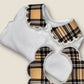 Tartan Beige Personalised Sleepsuit Collar