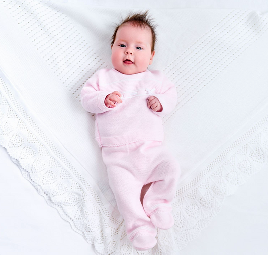 Satin Bow Dandelion Knitted 2 Piece Set