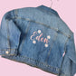 Personalised Denim Jacket Heart Pockets