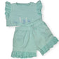 Frill Broderie Personalised Top And Shorts