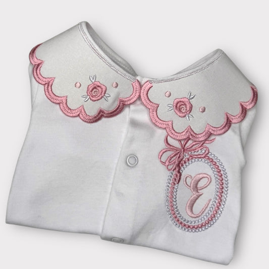 Rose Personalised Sleepsuit Collar