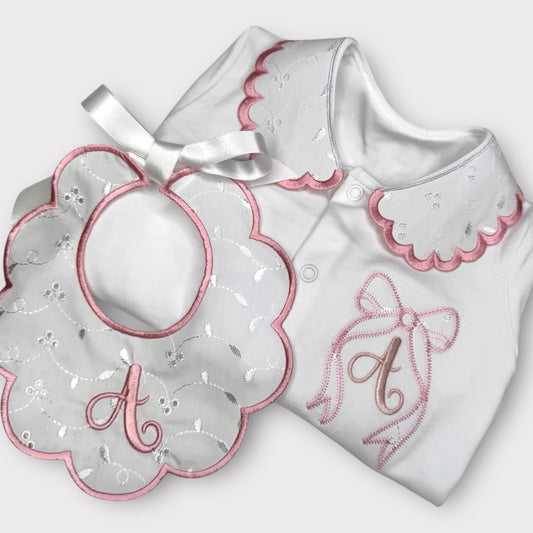 Bow Personalised Sleepsuit Collar