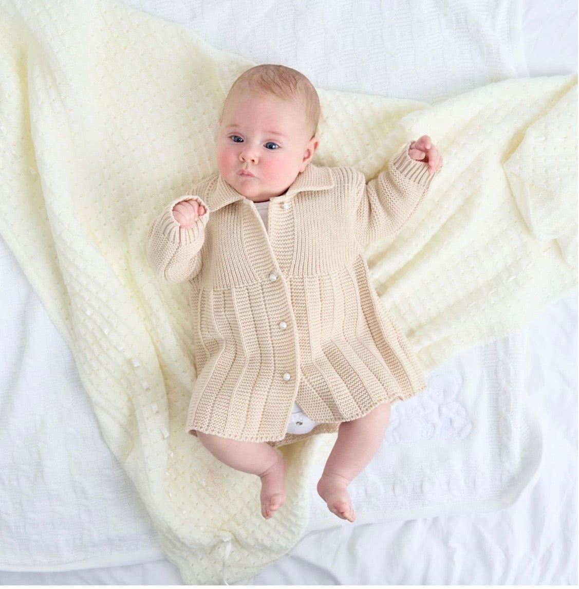 Pearl Button Baby Knitted Coat