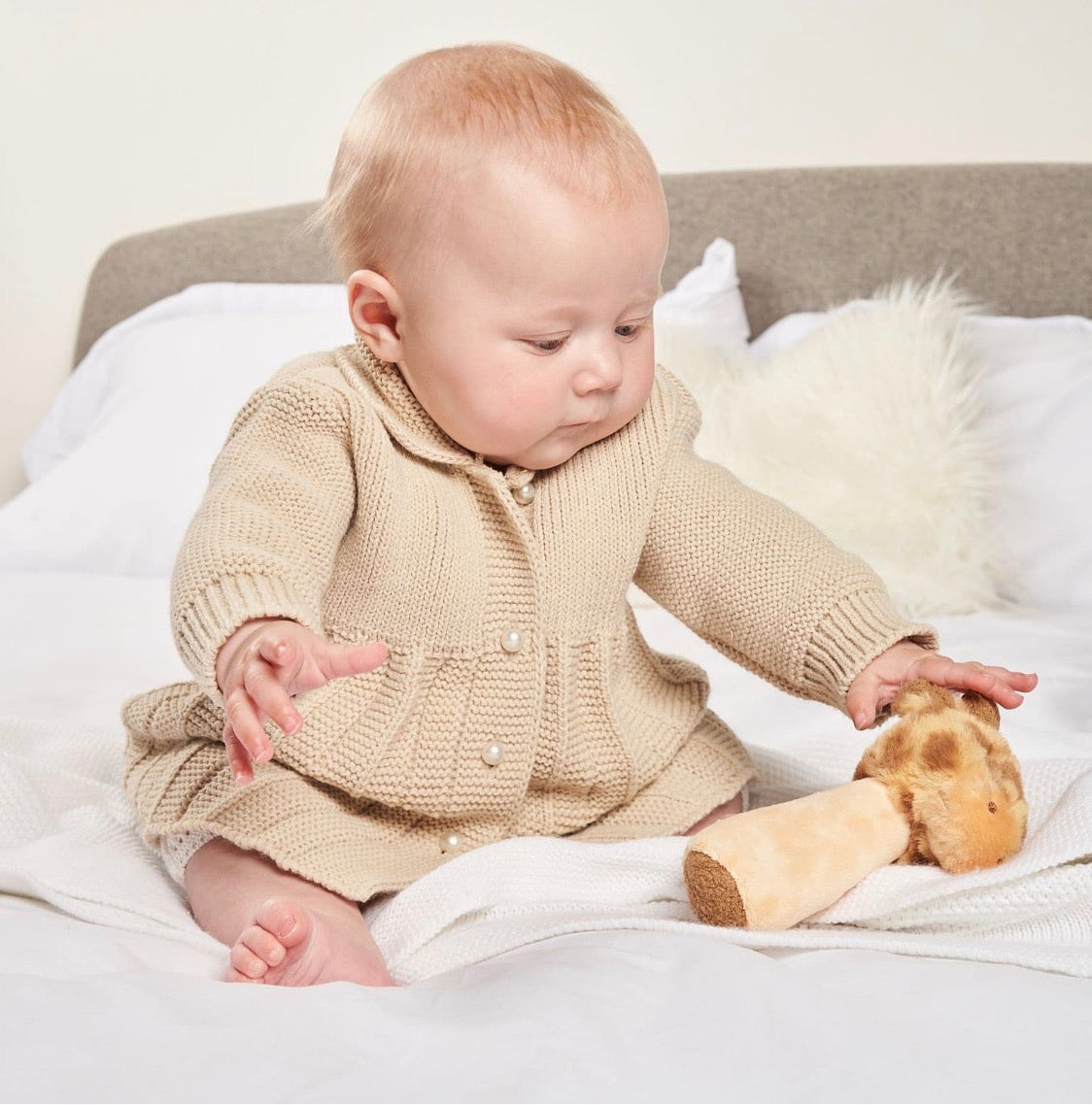 Pearl Button Baby Knitted Coat