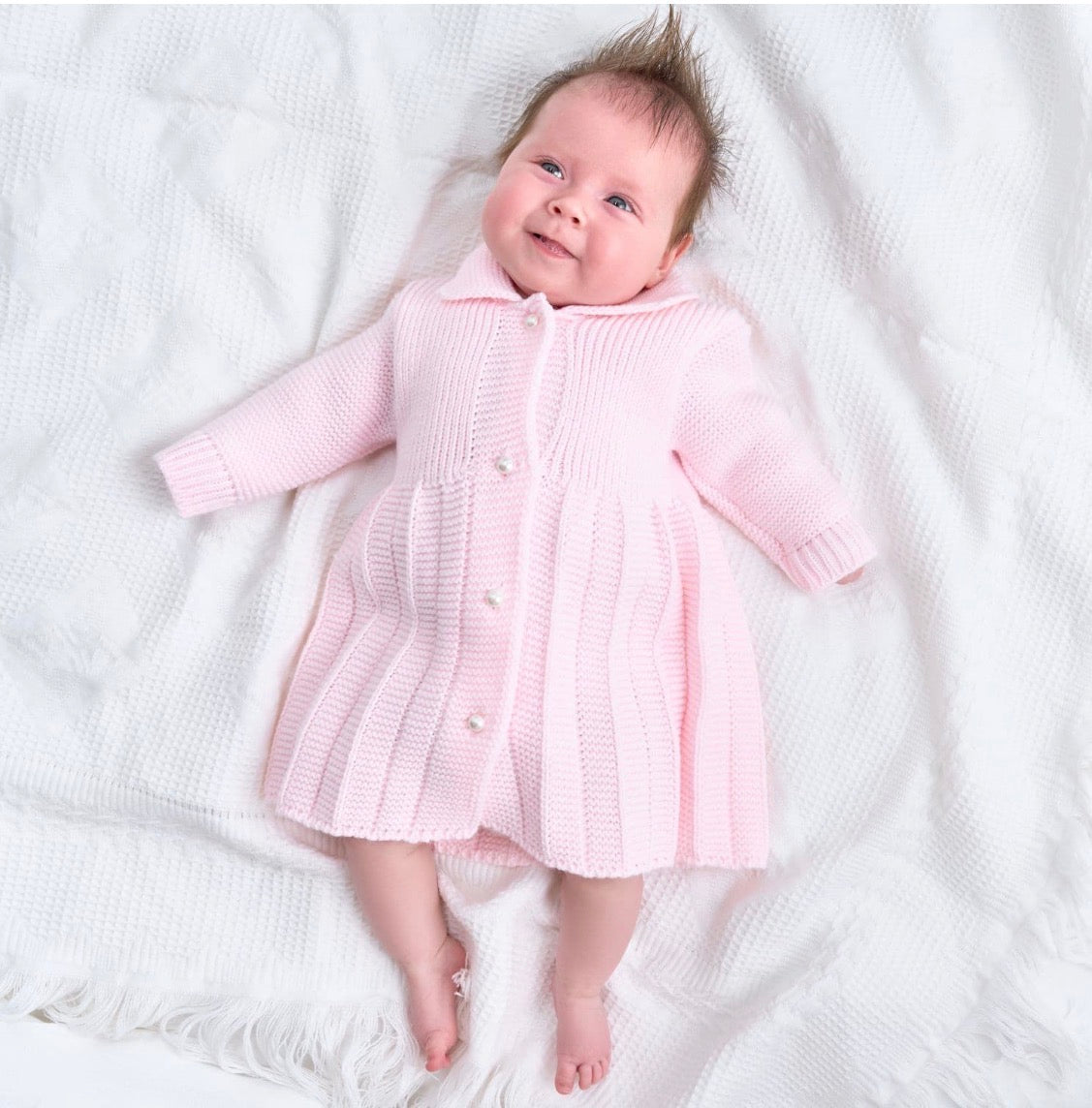 Pearl Button Baby Knitted Coat