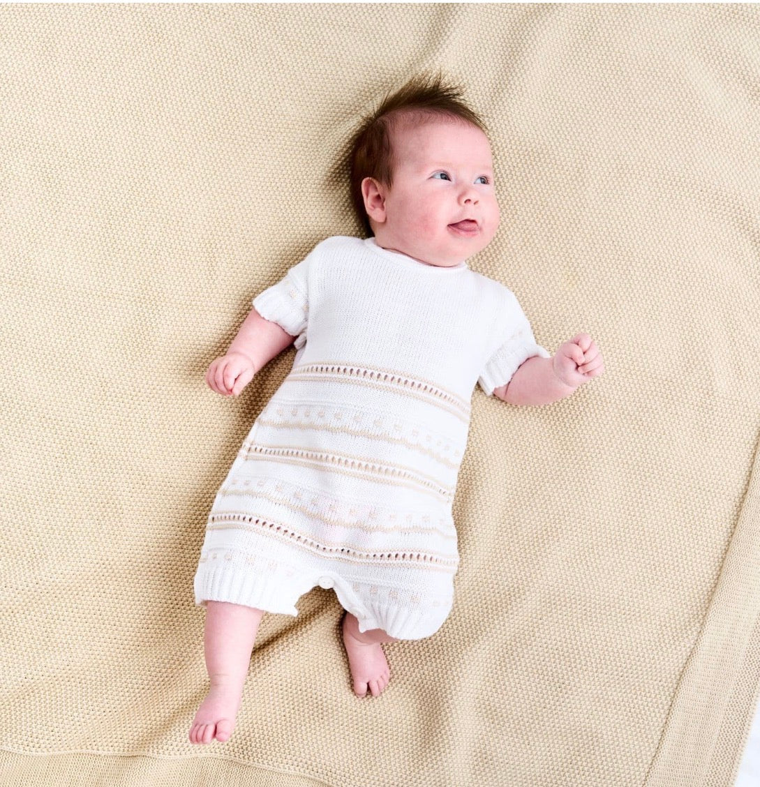 Knitted Dandelion Pointelle Romper