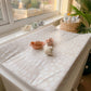 Scallop Anti Roll Wedge Baby Changing Mat - Neutral Beige